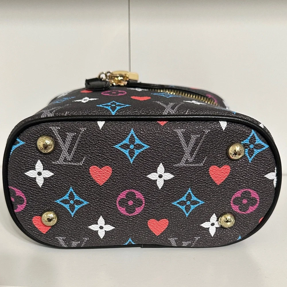 Black Multicolor Flowers Cosmetic Bag - Picture 9 of 16